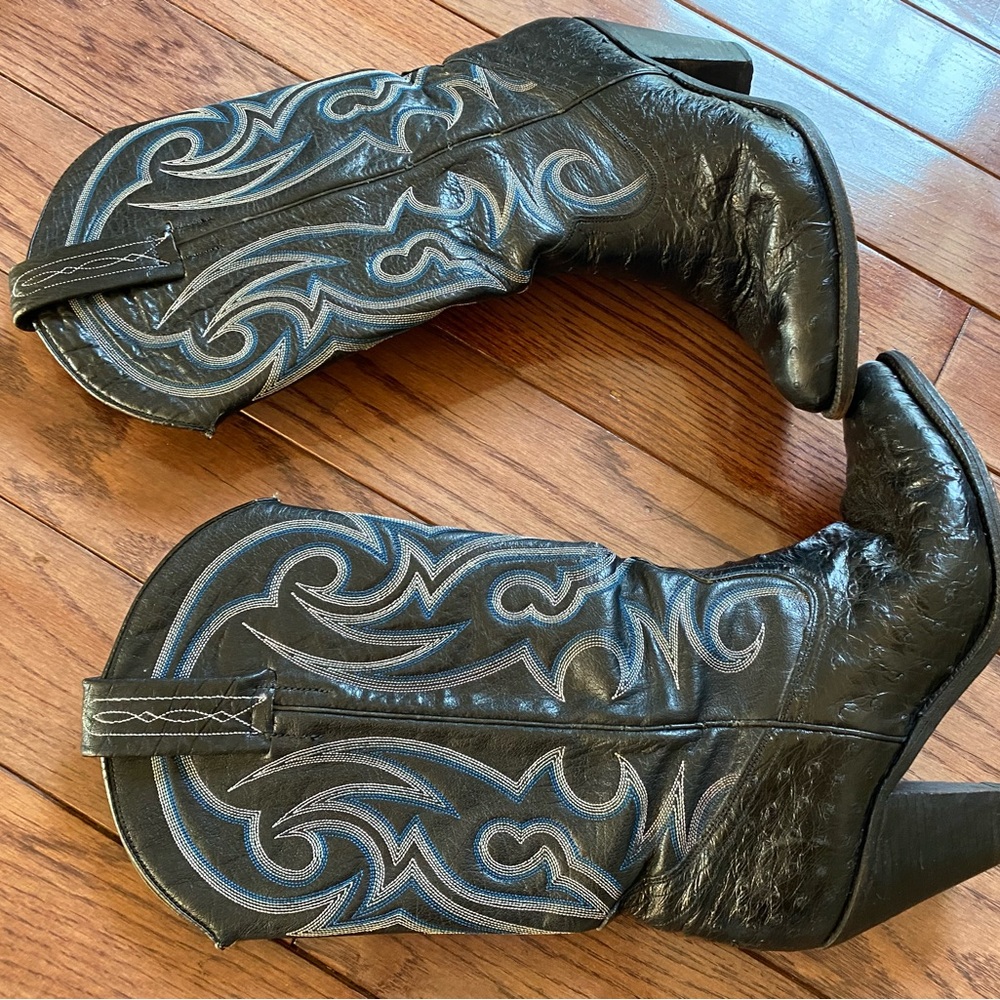 Cowboy boots ostrich leather
